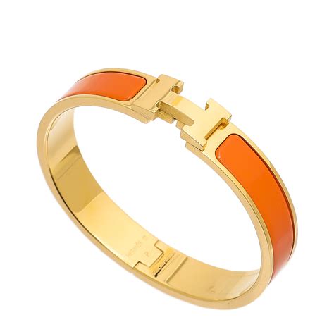 hermes bracelet leather orange|Hermes clic h france.